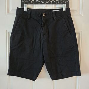 Volcom Mens Size 30 True to This Black Chino Shorts With Pockets Inseam 10 Inch